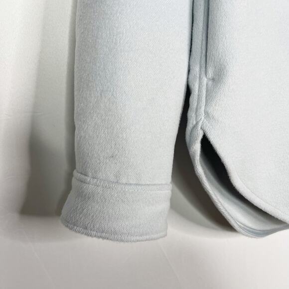 Abercrombie and Fitch Womens Small S Light Blue Gray Cozy Shacket Snap Button - Picture 5 of 10